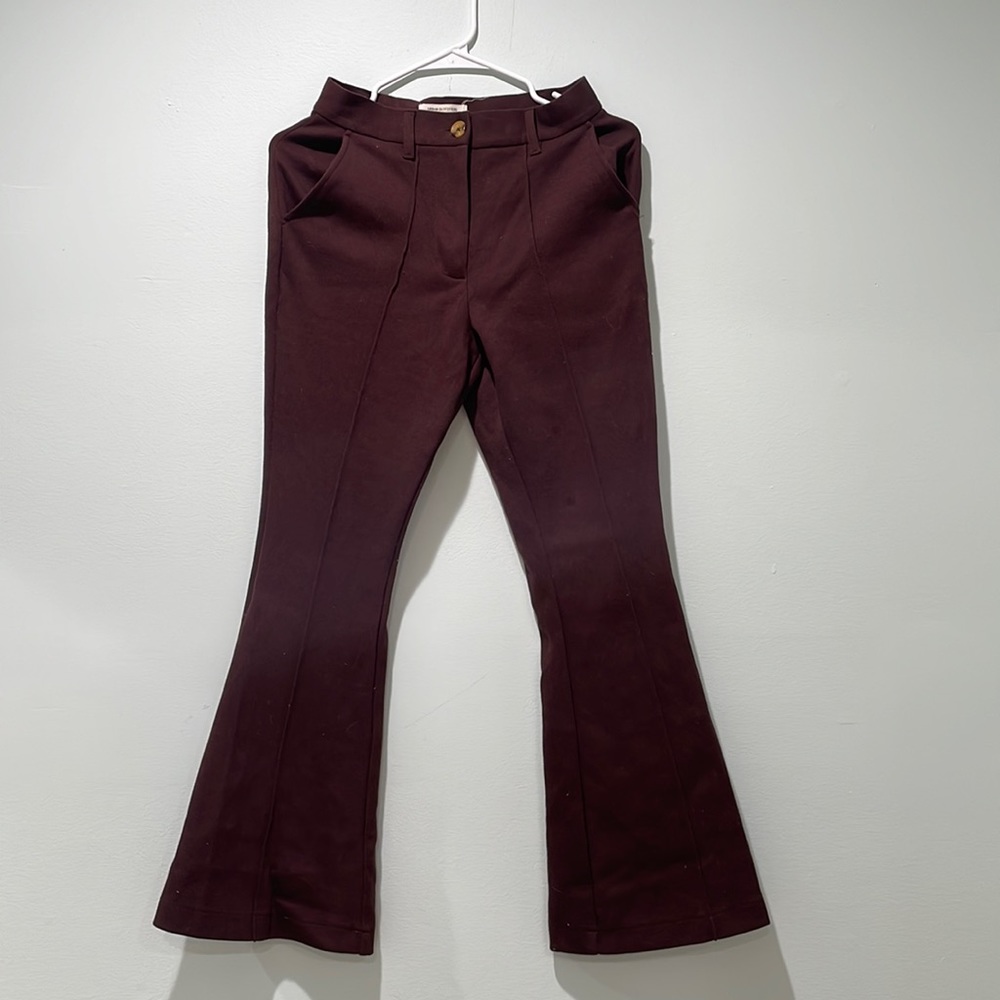 Dark Magenta Flared Leggings 🍇